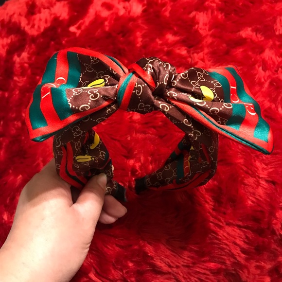 Beautiful stylish Disney Mickey Mouse/GG headband w/ bow. Burgundy. One size - Picture 7 of 9